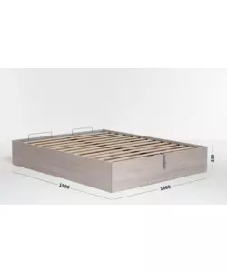 Letto matrimoniale 'bed box' olmo naturale con rete e contenitore, 160x190 cm